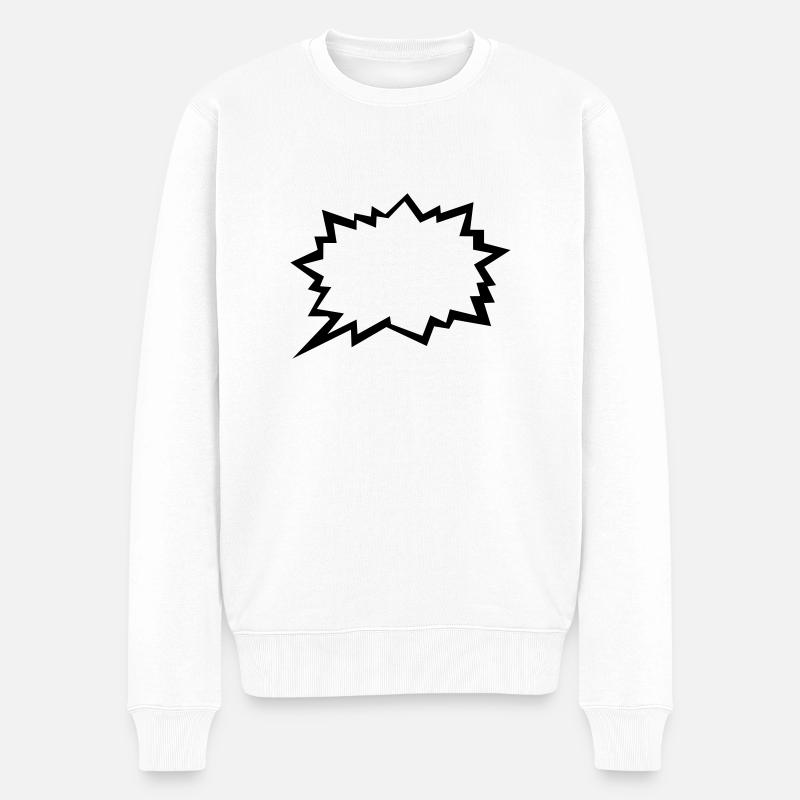 bulle, comic, comics, komik, cartoon - Männer Premium Bio Pullover - Weiß