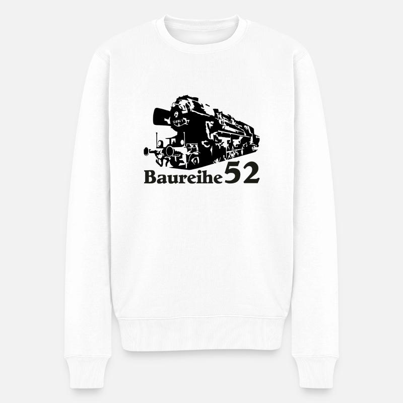 Dampflok DR Baureihe 52 - Männer Premium Bio Pullover - Weiß