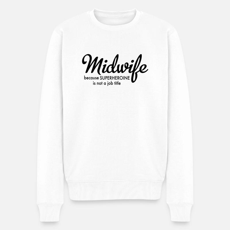 midwife - Männer Premium Bio Pullover - Weiß