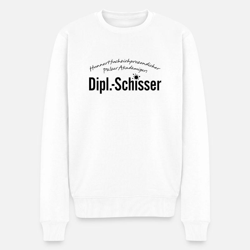 Dipl.-Schisser - Männer Premium Bio Pullover - Weiß