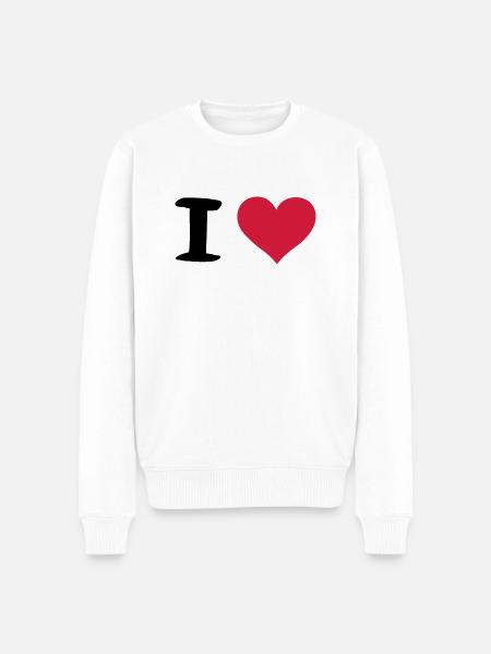 i heart - Männer Premium Bio Pullover - Weiß