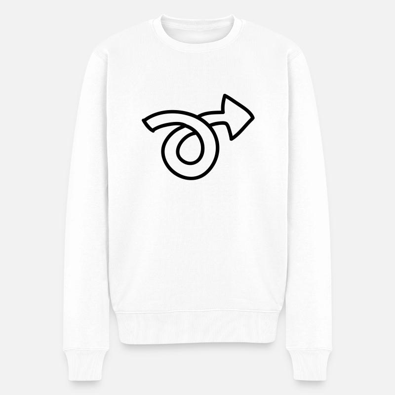 krummer Pfeil - line - Männer Premium Bio Pullover - Weiß
