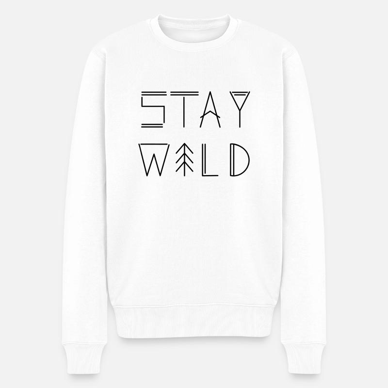 Stay Wild - Männer Premium Bio Pullover - Weiß