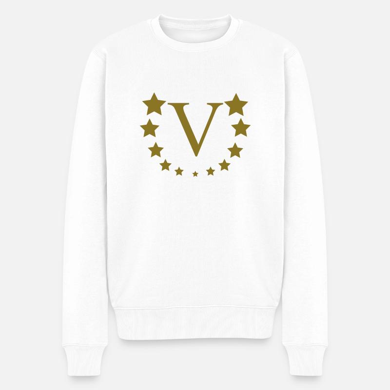 V - Männer Premium Bio Pullover - Weiß