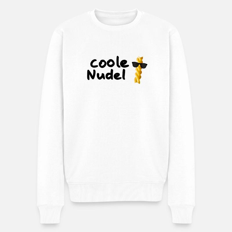 Coole Nudel Pasta Geschenk Idee - Männer Premium Bio Pullover - Weiß