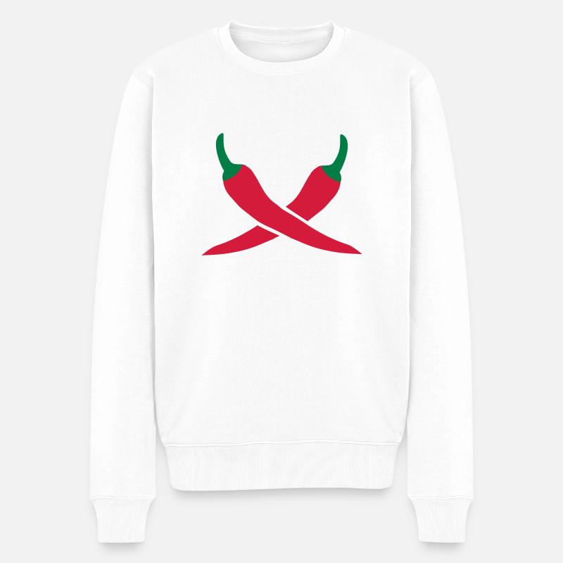Chili - Männer Premium Bio Pullover - Weiß
