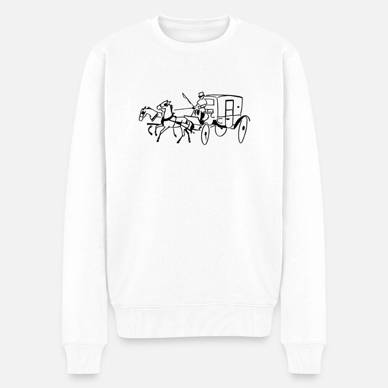 Kutsche - Männer Premium Bio Pullover - Weiß