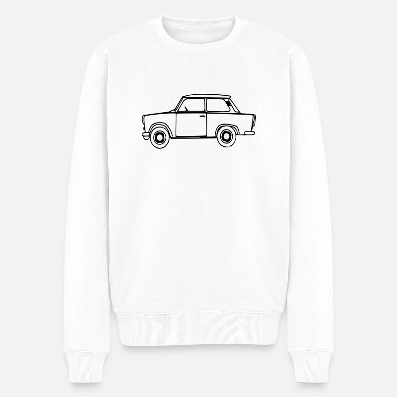 Trabant Outlines - Männer Premium Bio Pullover - Weiß