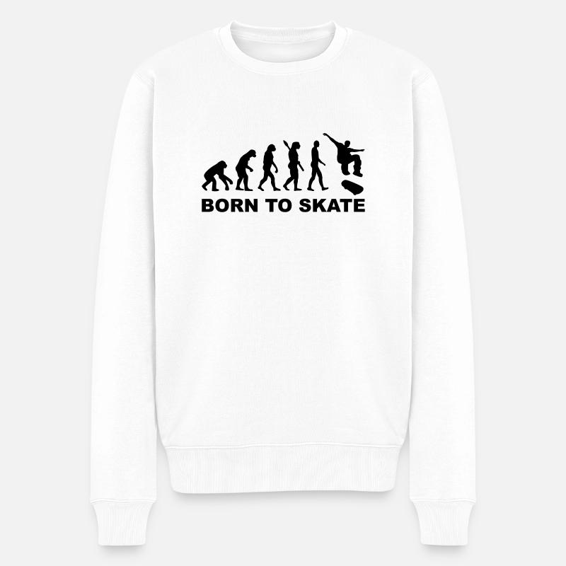 Evolution Skateboard - Men's Premium Organic Jumper - white