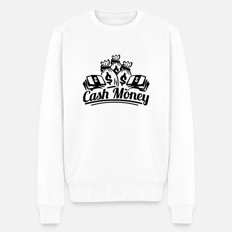cash_money_te1 - Männer Premium Bio Pullover - Weiß
