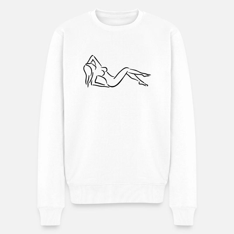 Frau - Männer Premium Bio Pullover - Weiß