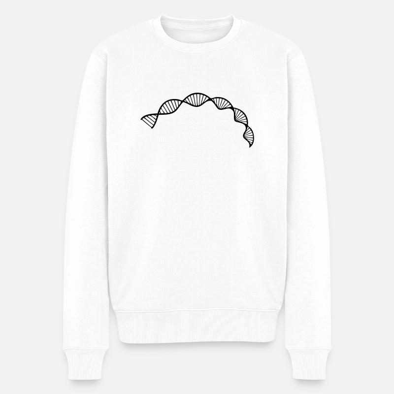 Zellsequenz der DNA-Doppelhelixstruktur - Männer Premium Bio Pullover - Weiß