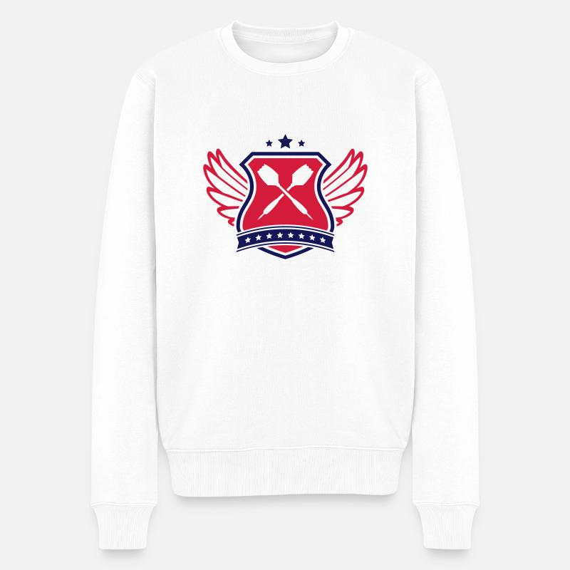 darts_shield_gu2 - Männer Premium Bio Pullover - Weiß