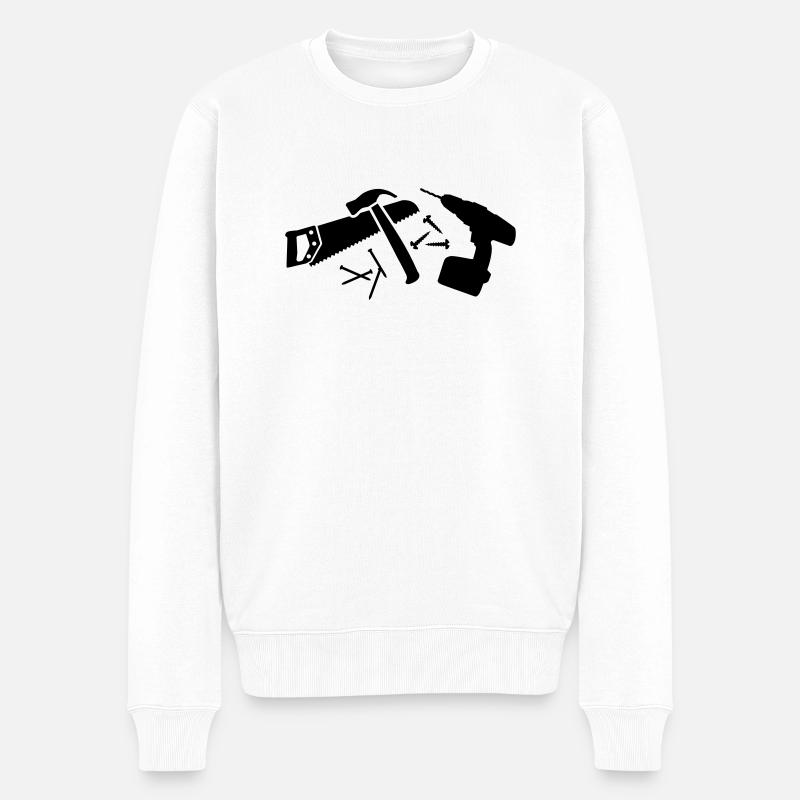 Werkzeug - Männer Premium Bio Pullover - Weiß