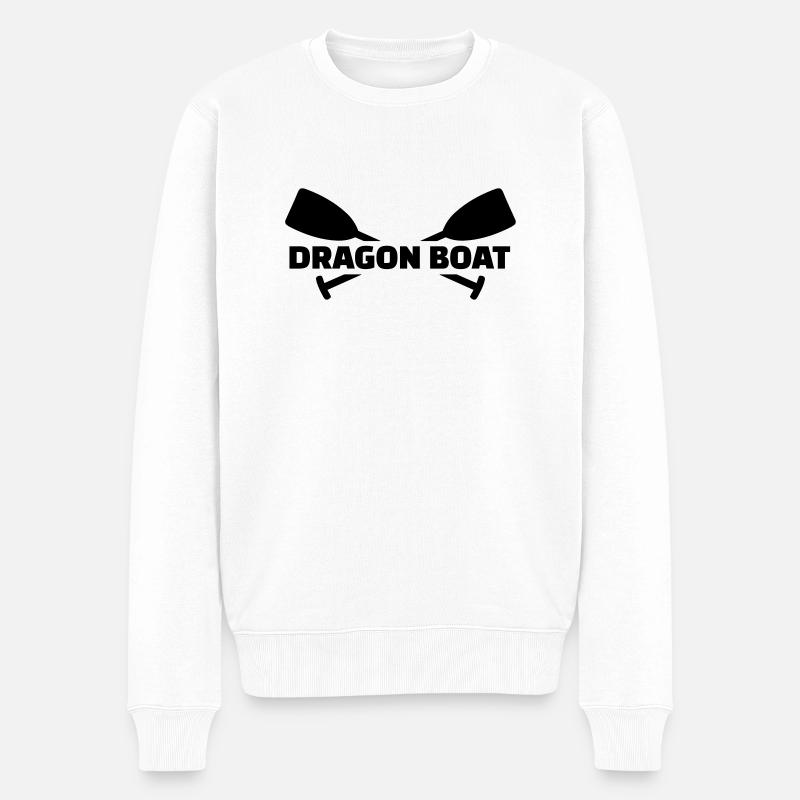Drachenboot - Männer Premium Bio Pullover - Weiß