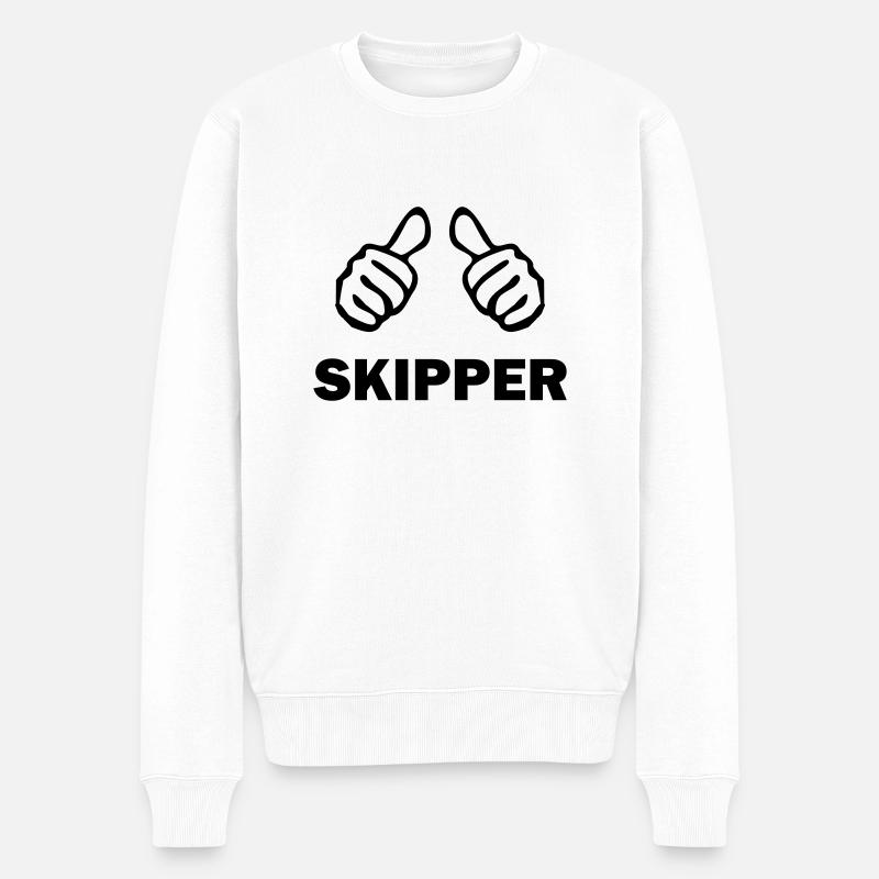skipper - Männer Premium Bio Pullover - Weiß