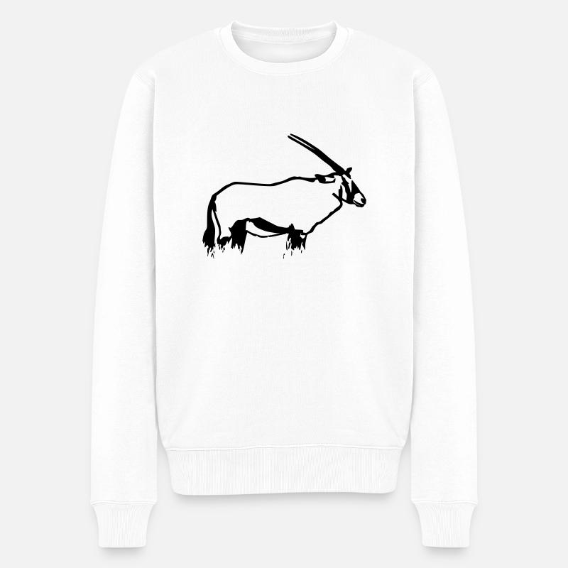 Oryx - Antilope - Antelope - Männer Premium Bio Pullover - Weiß