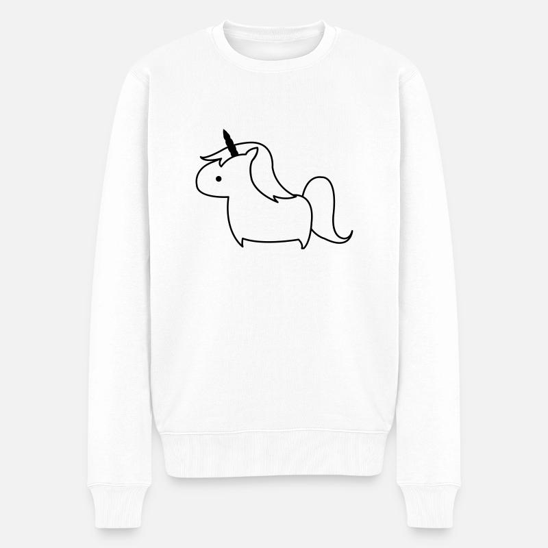 unicorn_001 - Männer Premium Bio Pullover - Weiß