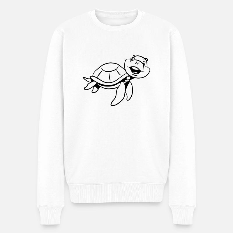 tortue eau océan - Pull Premium bio Homme - blanc