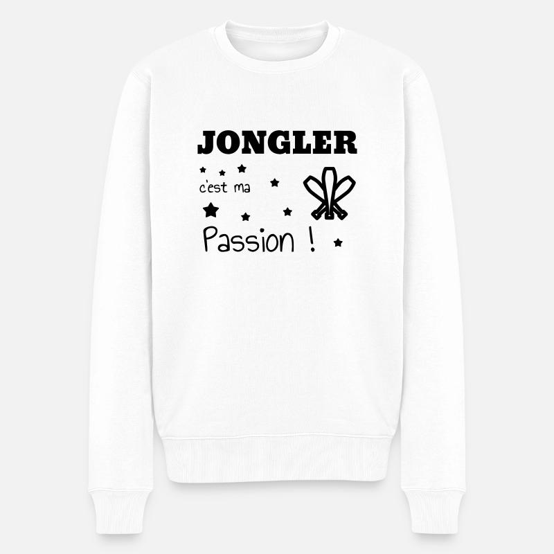 Jongleur / Jonglieren / Jongleurin / Zirkus - Männer Premium Bio Pullover - Weiß
