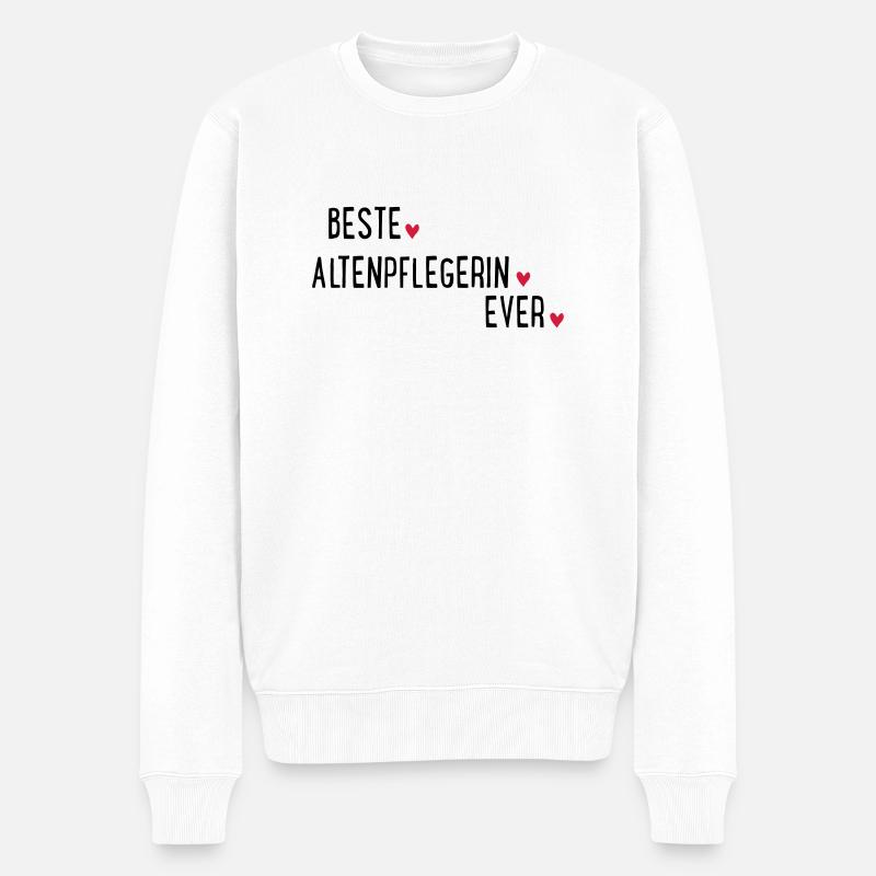 BESTE ALTENPFLEGERIN EVER - Männer Premium Bio Pullover - Weiß