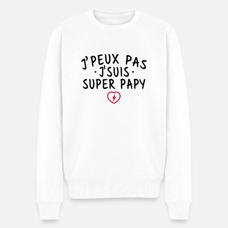 Je peux pas je suis super papy - Pull Premium bio Homme - blanc