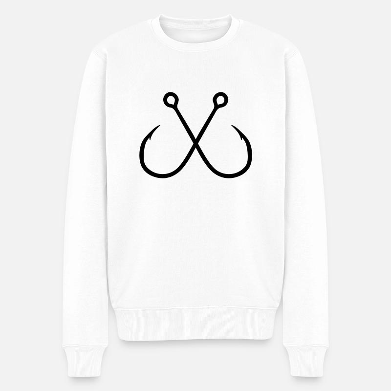 Hameçon Pêcheur Pêcheur Hameçon - Pull Premium bio Homme - blanc