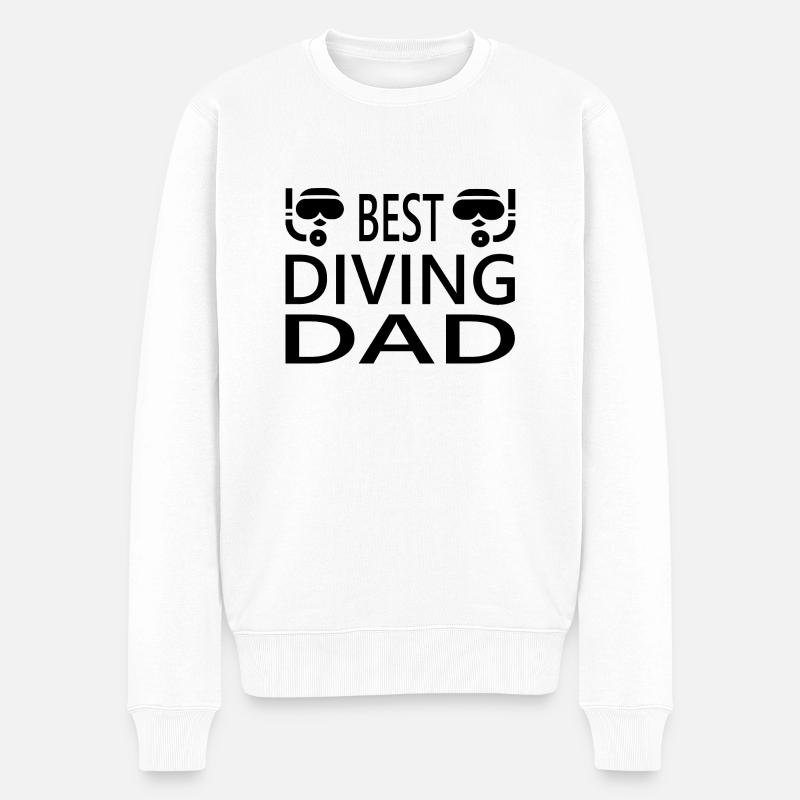 Diving Dive tauchen - Männer Premium Bio Pullover - Weiß