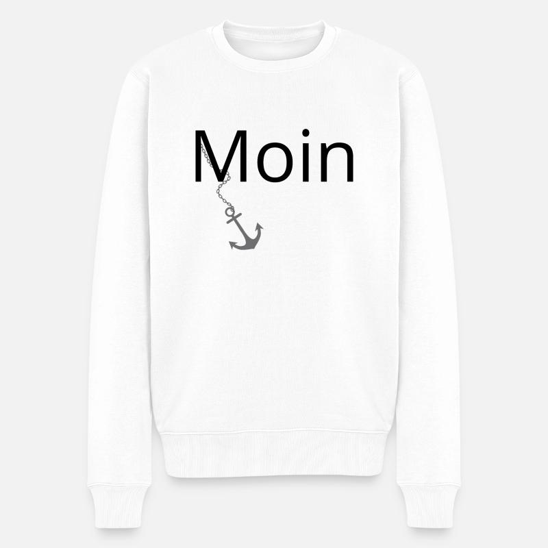 Moin - Männer Premium Bio Pullover - Weiß