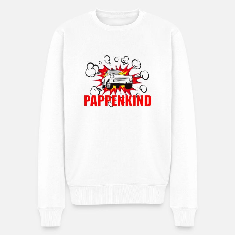 Pappenkind - Männer Premium Bio Pullover - Weiß