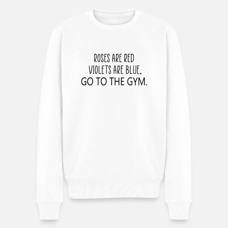 Rosen sind rot Gym Zitat - Männer Premium Bio Pullover - Weiß