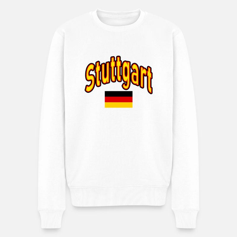 Drapeau de Stuttgart Allemagne - Pull Premium bio Homme - blanc