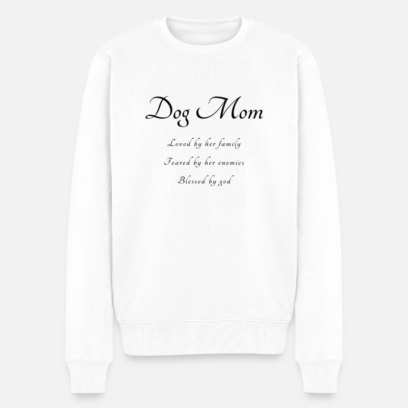 Hunde Mama Spruch - Männer Premium Bio Pullover - Weiß