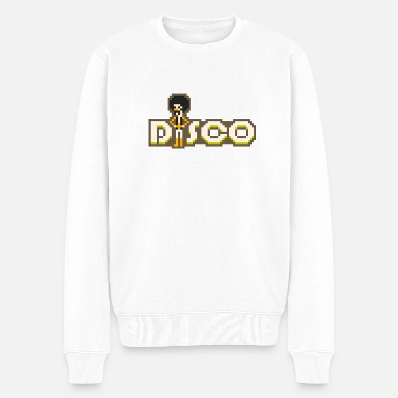 Discothèque 8 bits - Pull Premium bio Homme - blanc