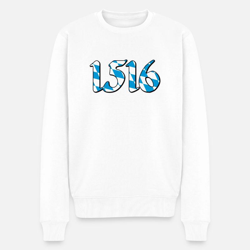 1516 Reinheitsgebot V2 - Männer Premium Bio Pullover - Weiß