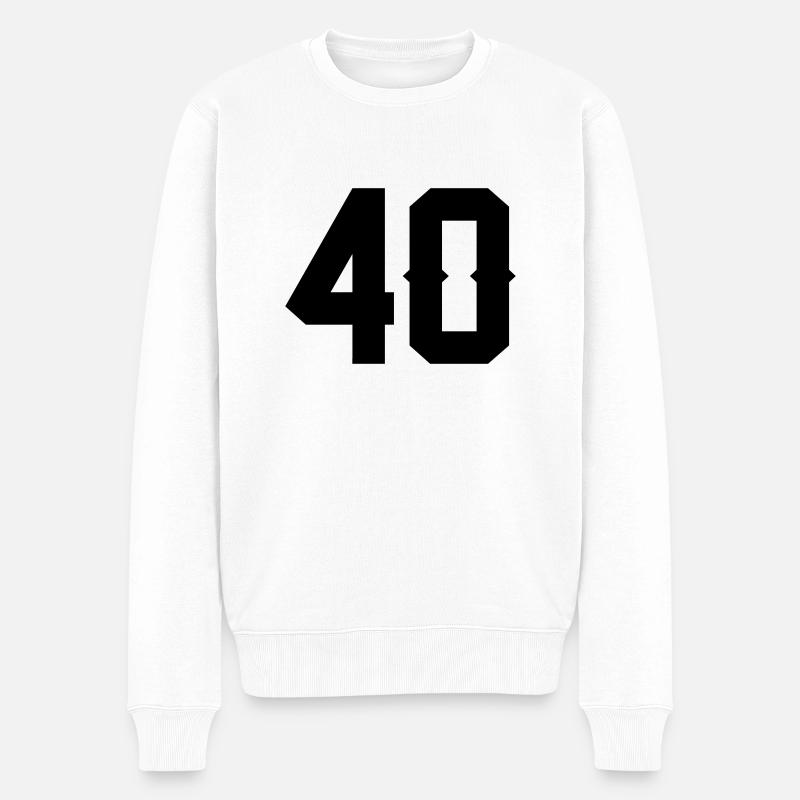 40 - Männer Premium Bio Pullover - Weiß