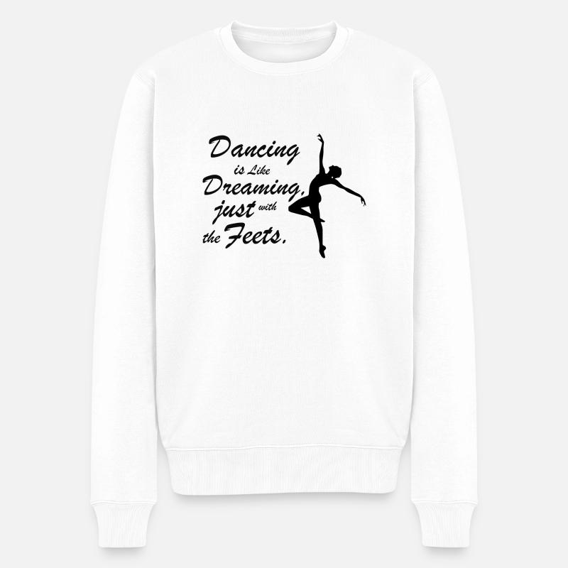 Dancing Dance Music - Männer Premium Bio Pullover - Weiß