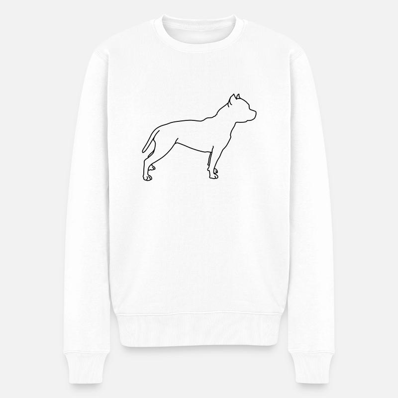 Pitbull Lineart 1 - Pull Premium bio Homme - blanc