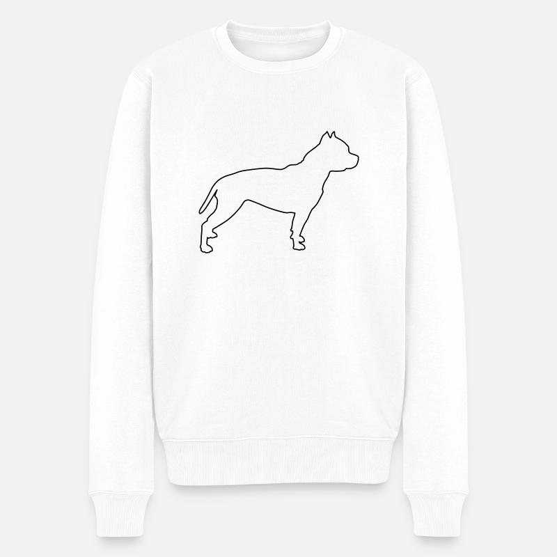 Contours de Pitbull 1 - Pull Premium bio Homme - blanc