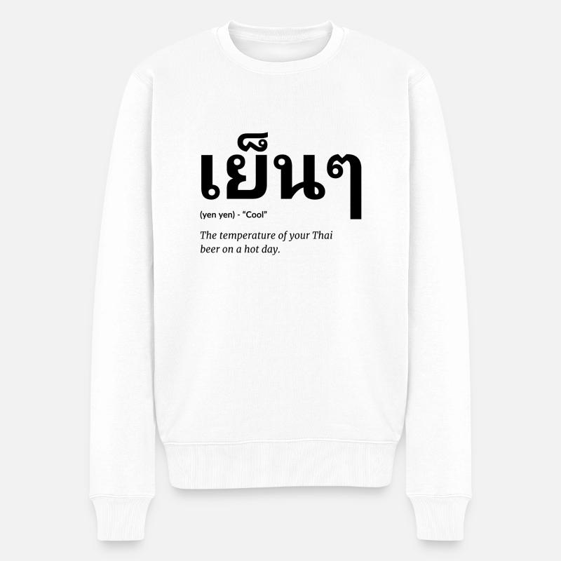 thai - Männer Premium Bio Pullover - Weiß