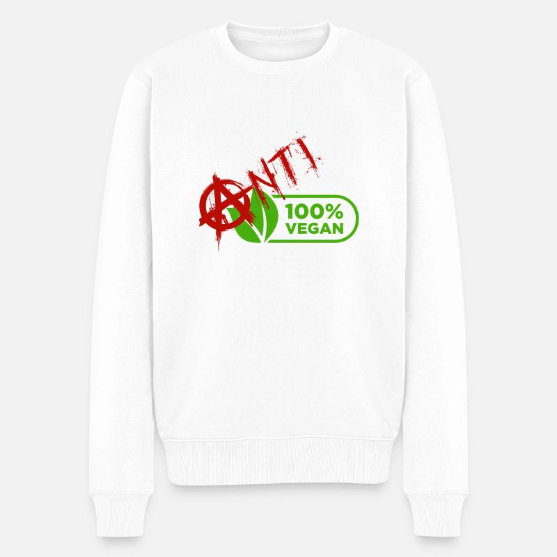 100% Anti Vegan - Männer Premium Bio Pullover - Weiß
