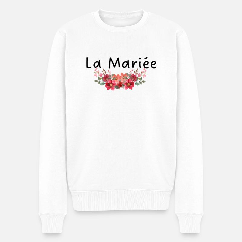La mariée fleurs - Pull Premium bio Homme - blanc