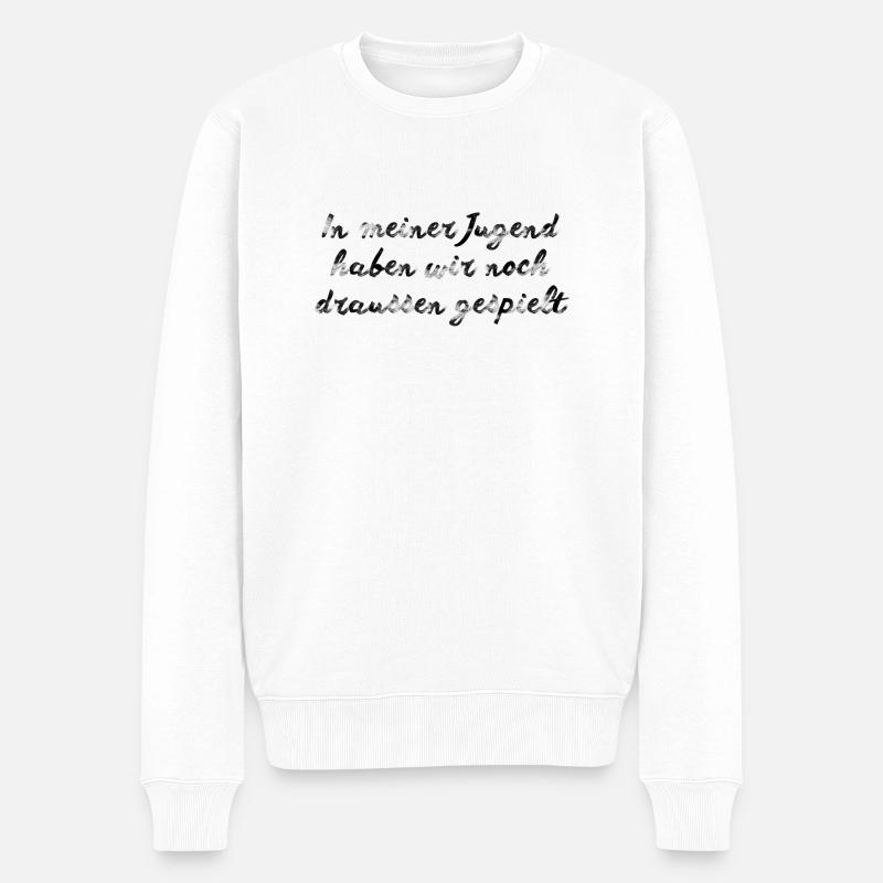 In meiner Jugend - Männer Premium Bio Pullover - Weiß