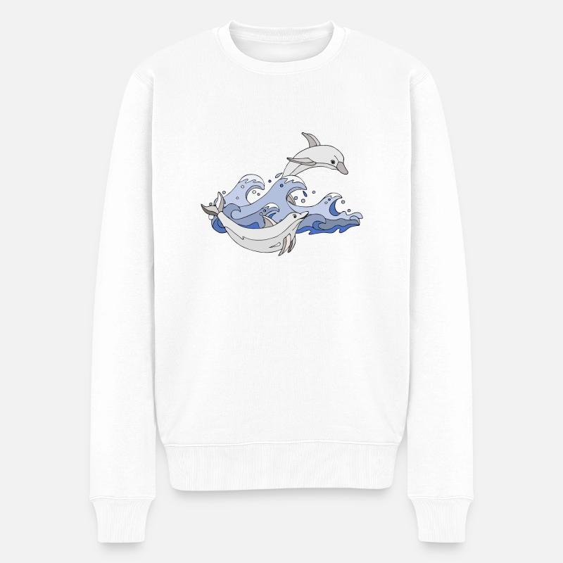 Dauphins - Pull Premium bio Homme - blanc