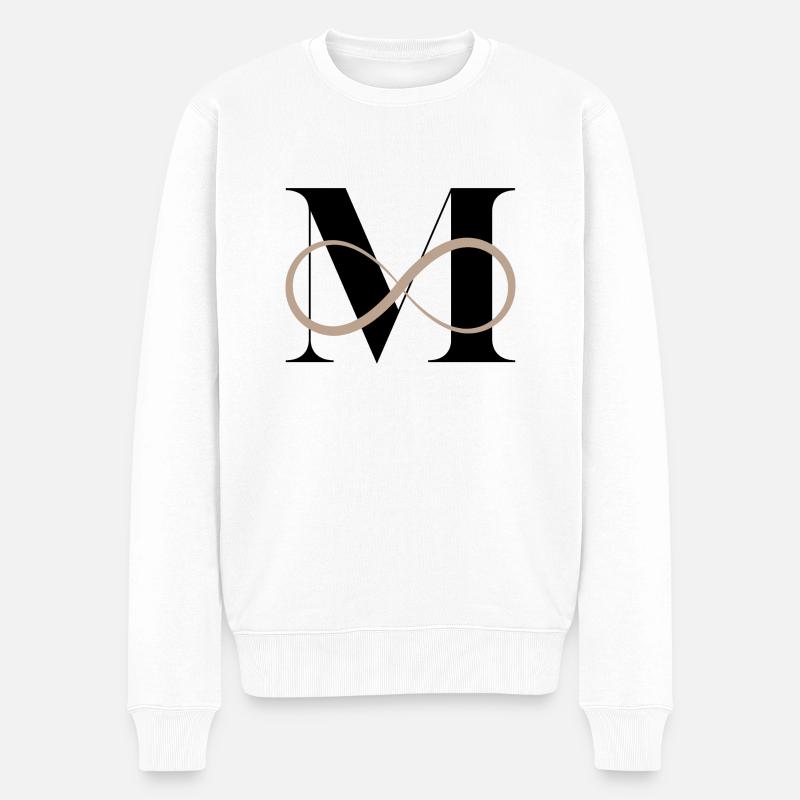 Unendlicher Buchstabe m - Männer Premium Bio Pullover - Weiß