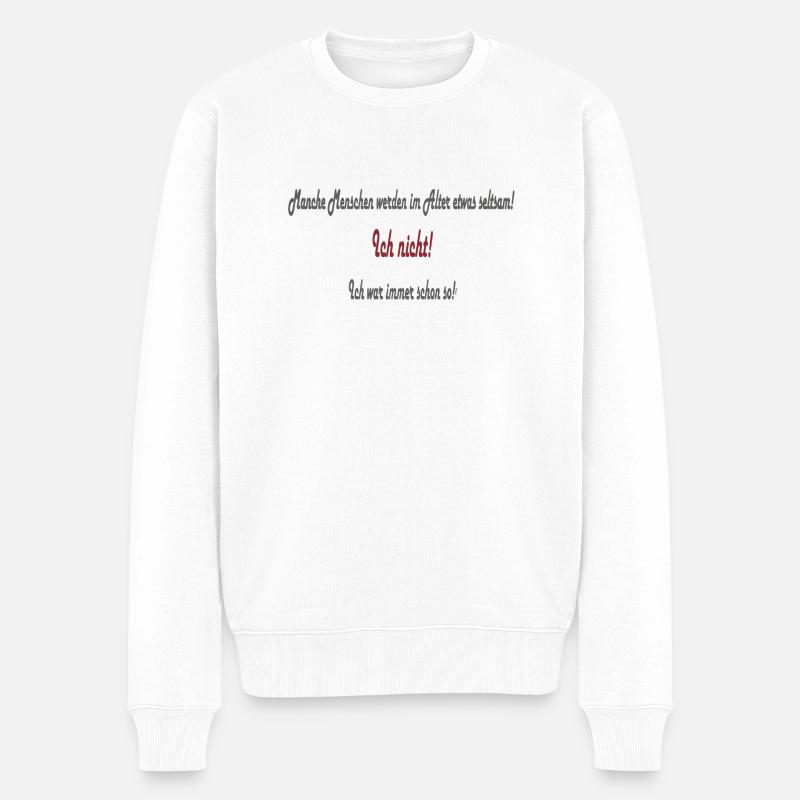 Menschen im Alter - Männer Premium Bio Pullover - Weiß