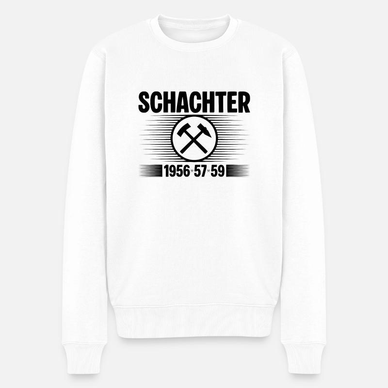 Erzgebirge Schachter - Männer Premium Bio Pullover - Weiß
