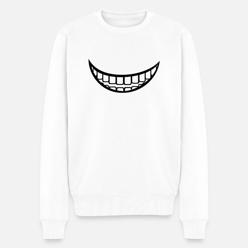 Zähne - Männer Premium Bio Pullover - Weiß
