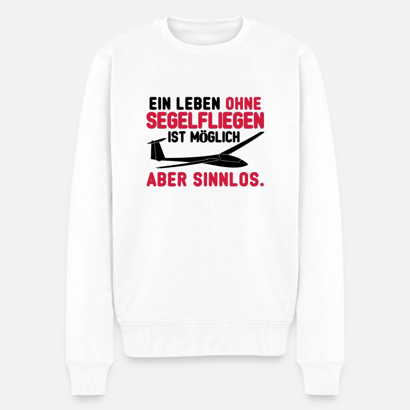 Leben ohne Segelfliegen - Männer Premium Bio Pullover - Weiß