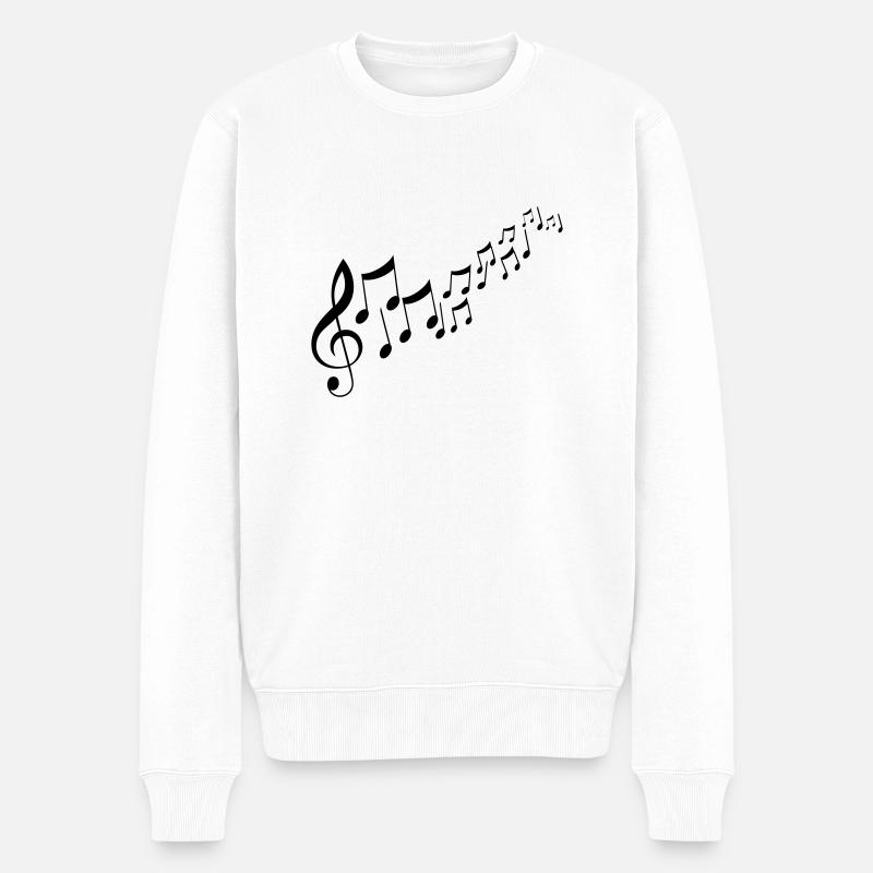 Music Notes Musik Noten - Männer Premium Bio Pullover - Weiß